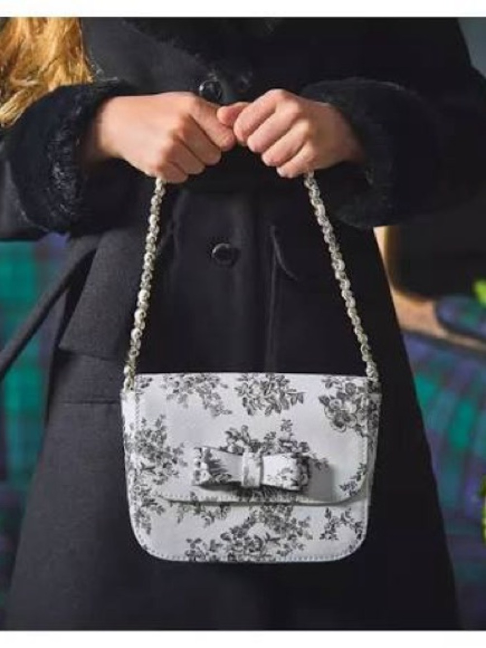 Janie and Jack Floral Toile Bow Purse